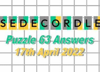 Daily Sedecordle 63 - April 17, 2022