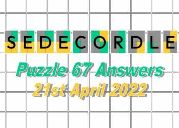 Daily Sedecordle 67 - April 21, 2022