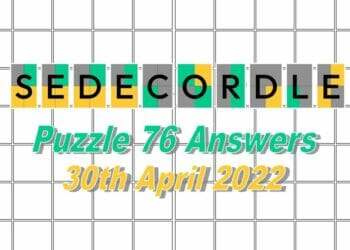 Daily Sedecordle 76 Answer - April 30th 2022