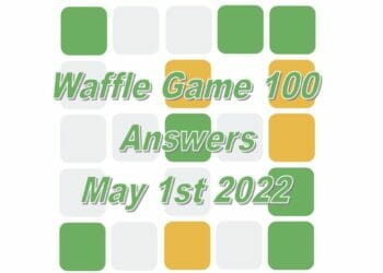 Daily Waffle Game Answer 100 - May 1st 2022