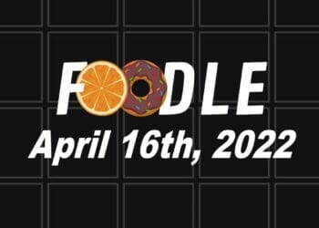Foodle Answer 106 - 16th April 2022