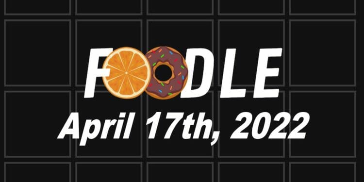 Foodle Answer 107 - 17th April 2022
