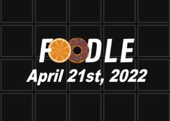 Foodle Answer 111 - 21st April 2022