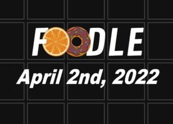 Foodle Answer 92 - 2nd April 2022