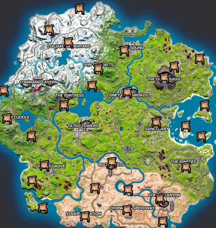 Fortnite Bounty Boards All Locations Chapter 3 Season 2