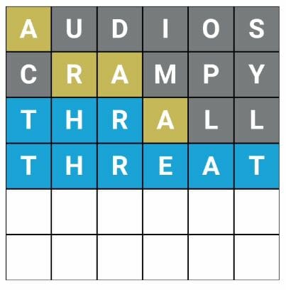Word Hurdle #150 Afternoon Answer - 3rd April 2022