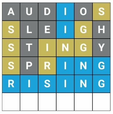 Word Hurdle #190 Afternoon Answer - 23rd April 2022