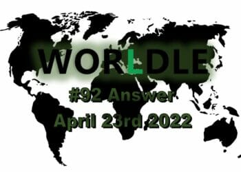 Worldle 92 - April 23rd 2022