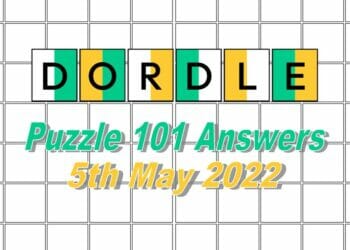 Daily Dordle 101 Answer - May 5th 2022