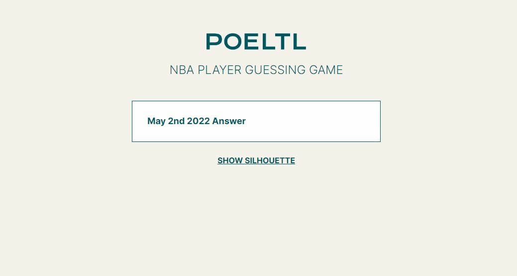 Daily Poeltl - May 2nd 2022