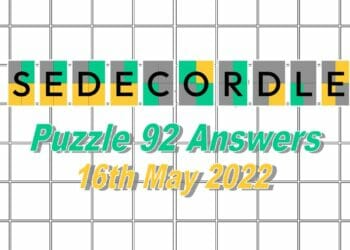 Daily Sedecordle 92 - May 16th 2022