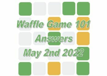 Daily Waffle Game Answer 101 - May 2nd 2022