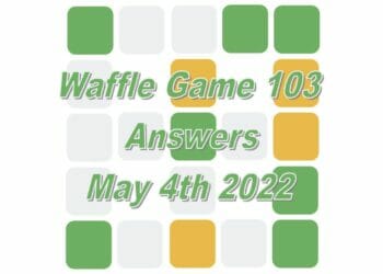 Daily Waffle Game Answer 103 - May 4th 2022