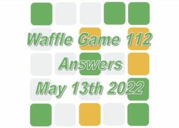 Daily Waffle Game Answer 112 - May 13th 2022