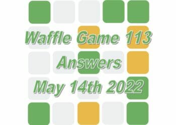 Daily Waffle Game Answer 113 - May 14th 2022