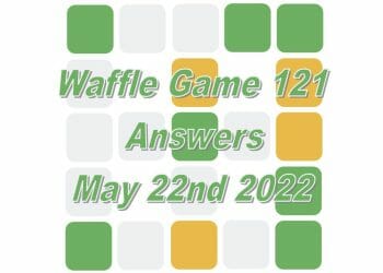 Daily Waffle Game Answer 121 - May 22nd 2022