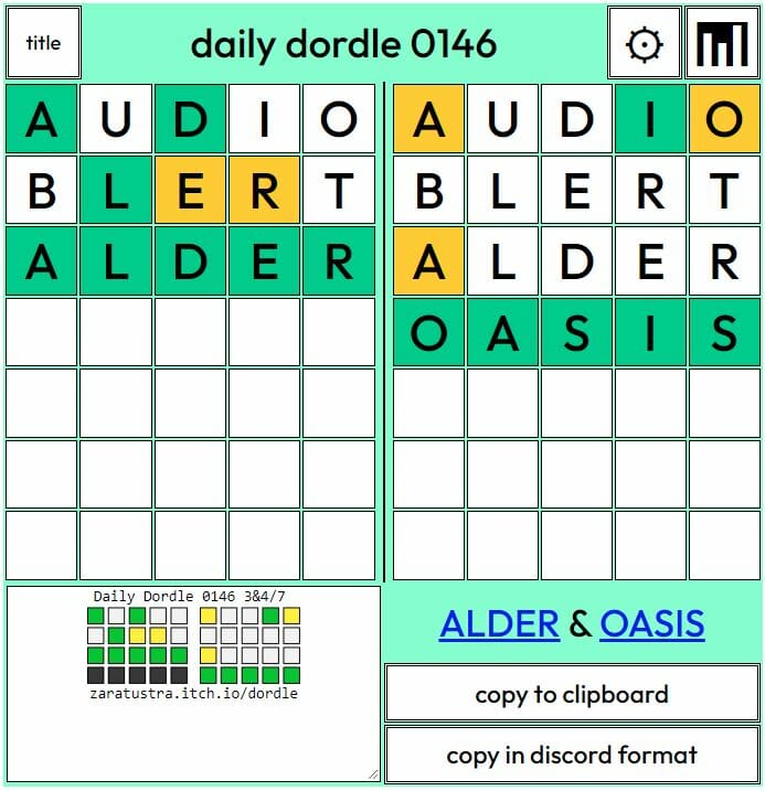 Daily Dordle 146 Answer - June 19th 2022