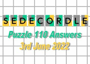 Daily Sedecordle 110 - June 3rd 2022