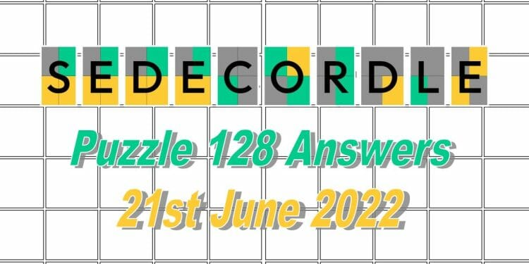 Daily Sedecordle 128 - 21st June 2022