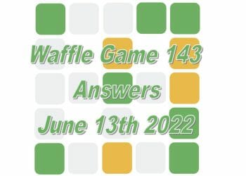 Daily Waffle Game - June 13th 2022
