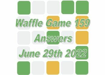 Daily Waffle Game - June 29th 2022