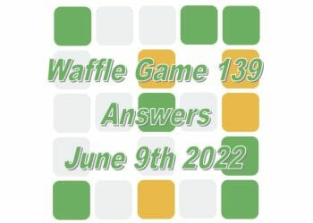 Daily Waffle Game - June 9th 2022