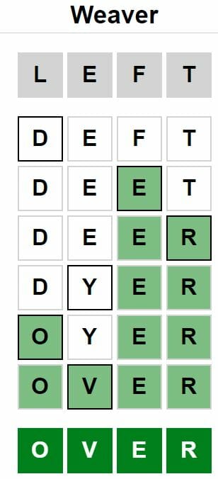 Daily Weaver Answer - 18th June 2022