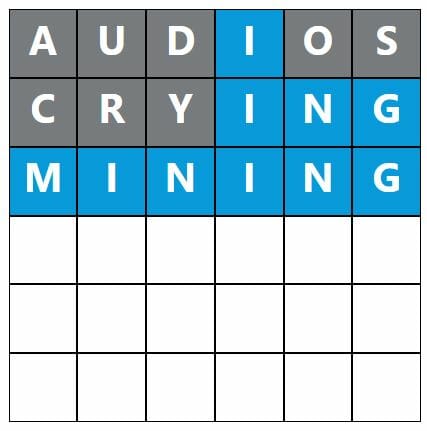 Daily Word Hurdle #314 Afternoon Answer - 24th June 2022