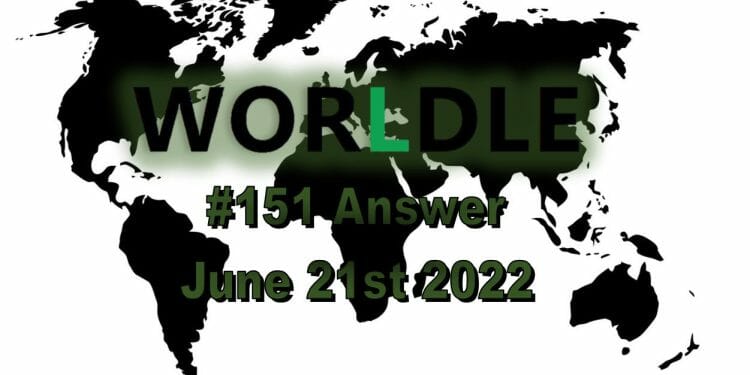 Daily Worldle 151 - June 21st 2022