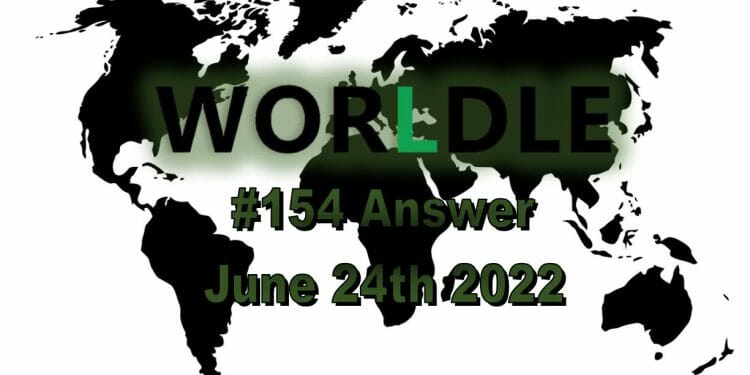 Daily Worldle 154 - June 24th 2022