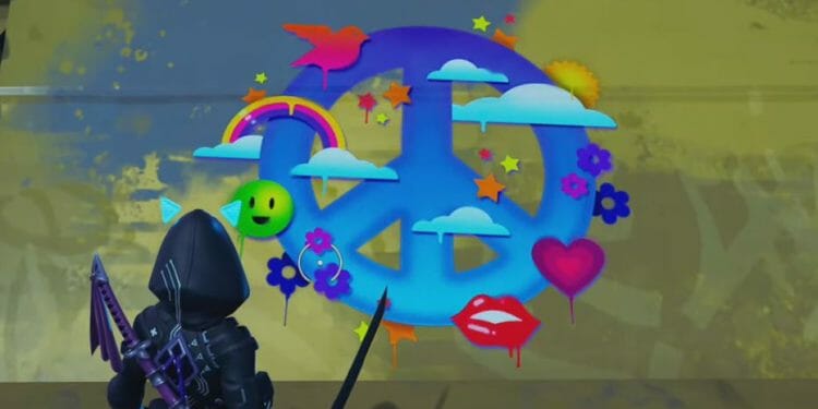 Spray Peace Sprays on Structures at Old IO Outposts