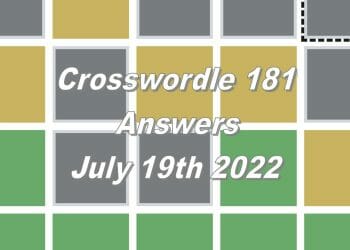 Daily Crosswordle 181 - 19th July 2022