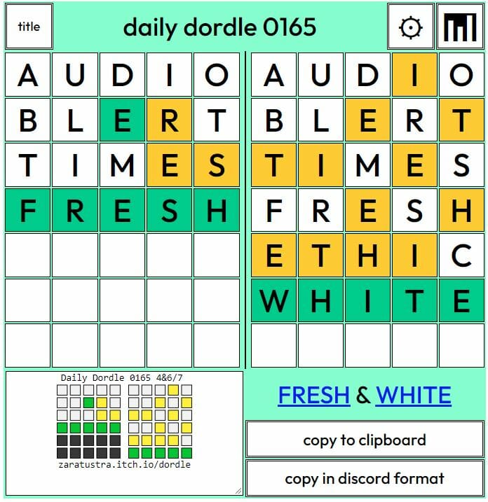 Daily Dordle 165 Answer - July 8th 2022