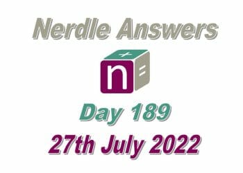 Daily Nerdle 189 - July 27th, 2022