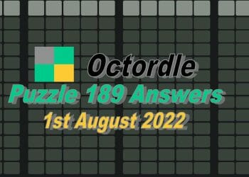 Daily Octordle 189 - 1st August 2022