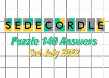 Daily Sedecordle 140 - 3rd July 2022