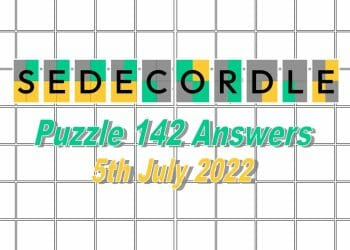 Daily Sedecordle 142 - 5th July 2022