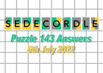 Daily Sedecordle 143 - 6th July 2022