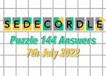 Daily Sedecordle 144 - 7th July 2022