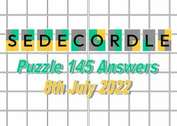 Daily Sedecordle 145 - 8th July 2022