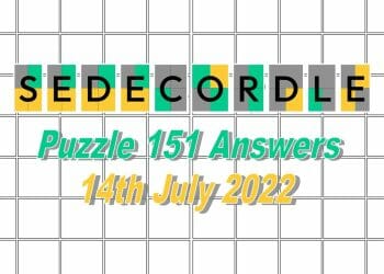 Daily Sedecordle 151 - 14th July 2022