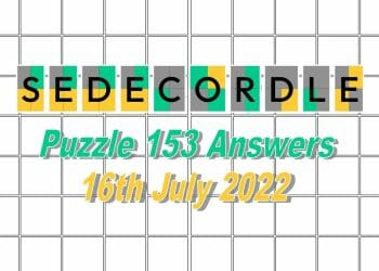Daily Sedecordle 153 - 16th July 2022