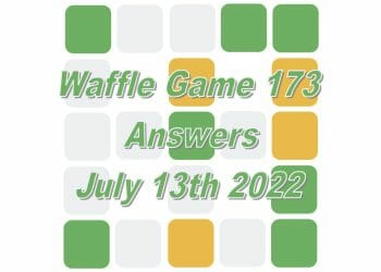 Daily Waffle Game - July 13th 2022