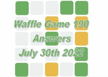 Daily Waffle Game - July 30th 2022