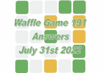 Daily Waffle Game - July 31st 2022