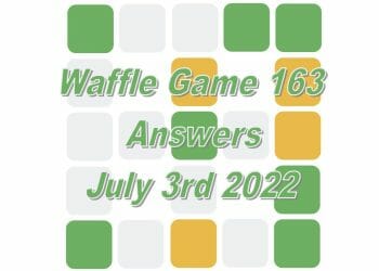 Daily Waffle Game - July 3rd 2022