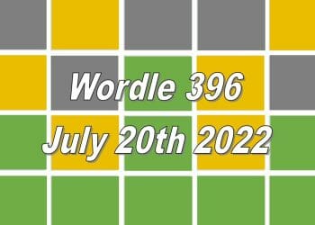 Daily Wordle 396 - July 20th 2022