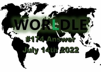 Daily Worldle 174 - July 14th 2022