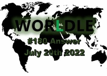 Daily Worldle 180 - July 20th 2022