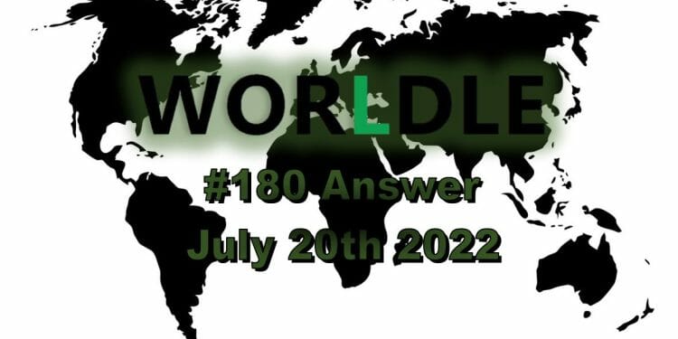 Daily Worldle 180 - July 20th 2022